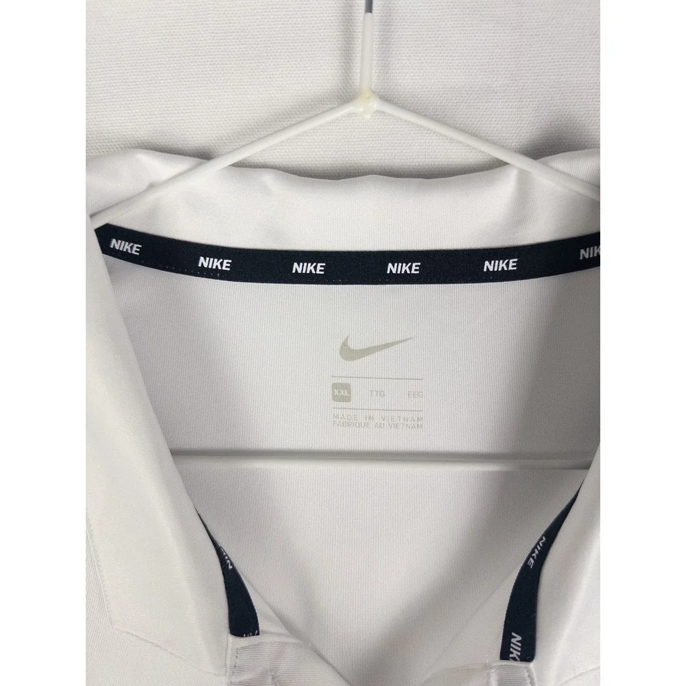 Nike Duke Blue Devils Striped Performance Polo Shirt Mens XXL White Blue Streetw